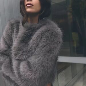 ZARA FAUX FUR SHORT COAT NWT